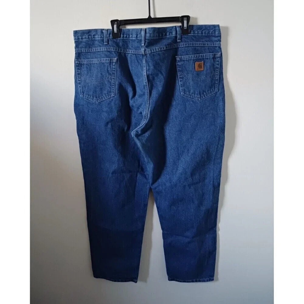 Carhartt Mens Relaxed Fit Jeans Blue Denim Workwear Big Tall Pants Aize 48×32